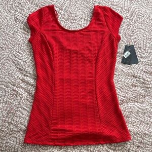 Guess Vibrant Red Textured Blouse
